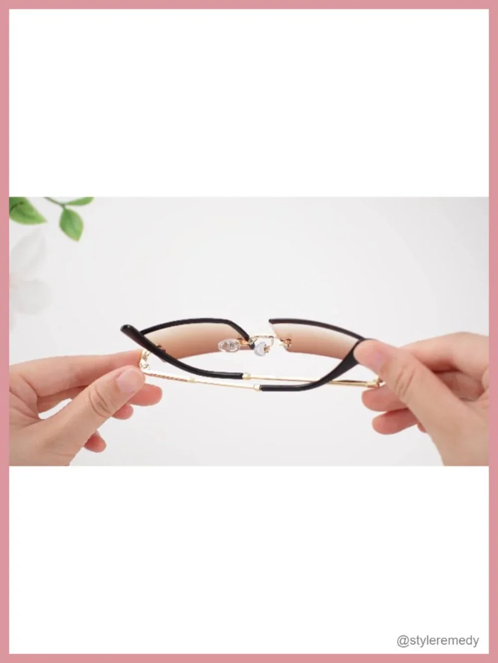 4 Pairs Rimless Rectangle Sunglasses Frameless Square Glasses Vintage Eyewear